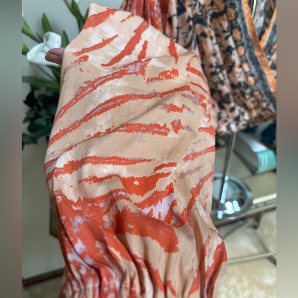 FREE PEOPLE BOHEMIAN PRINT CRUISIN TOGETHER FAUX WRAP V-NECK OVERSIZED TOP SZ XS - Picture 6 of 11